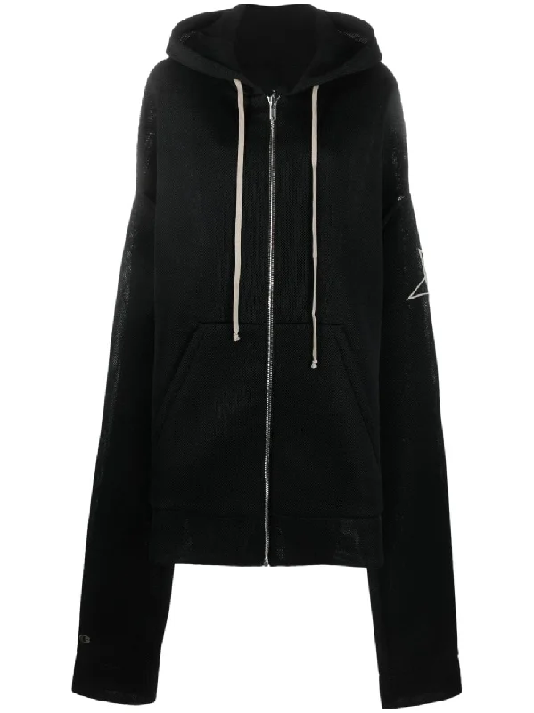 Rick Owens X Champions Jackets Black Jersey Jacket Tulle Jacket Batik Jacket