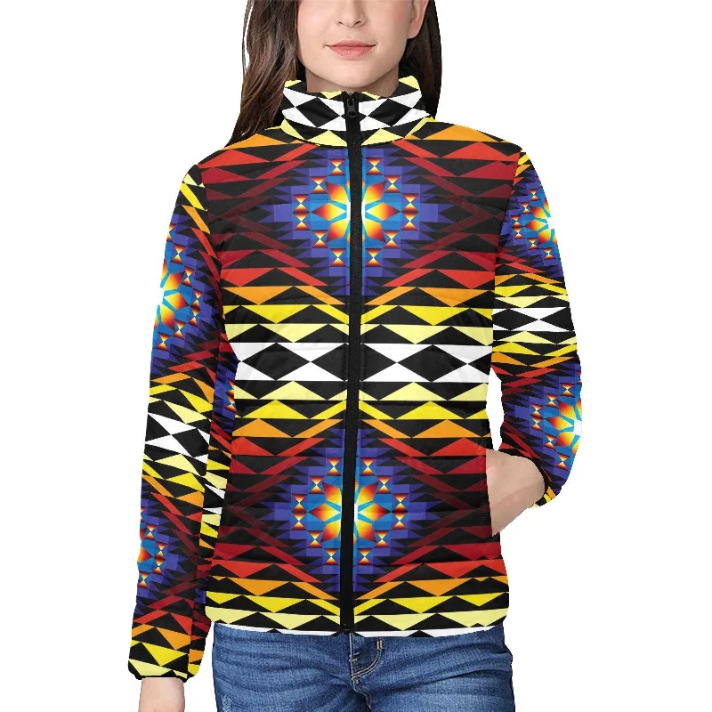 Sunset Blanket Women's Stand Collar Padded Jacket Belted Jacket Elasticated Jacket Padded Jacket Sunset Blanket Women's Stand Collar Padded Jacket Belted Jacket Elasticated Jacket Padded Jacket