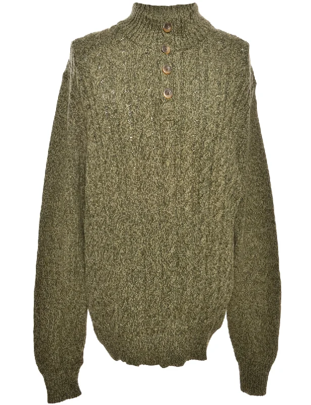 Green St John's Bay Jumper - L Thin Thick Dense