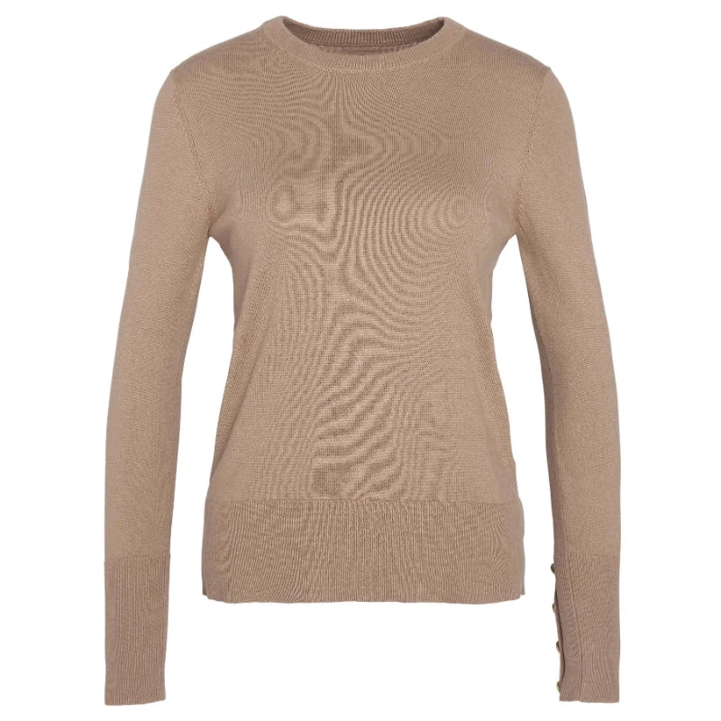 Barbour Brambles Cotton Cashmere Knitted Ladies Jumper - Sand Dune Cotton Fabric Linen Fabric Terry Fabric