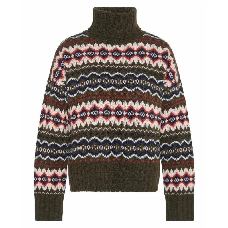 Barbour Helen Knitted Ladies Jumper - Multi Welt Pockets Slit Pockets Flap Pockets