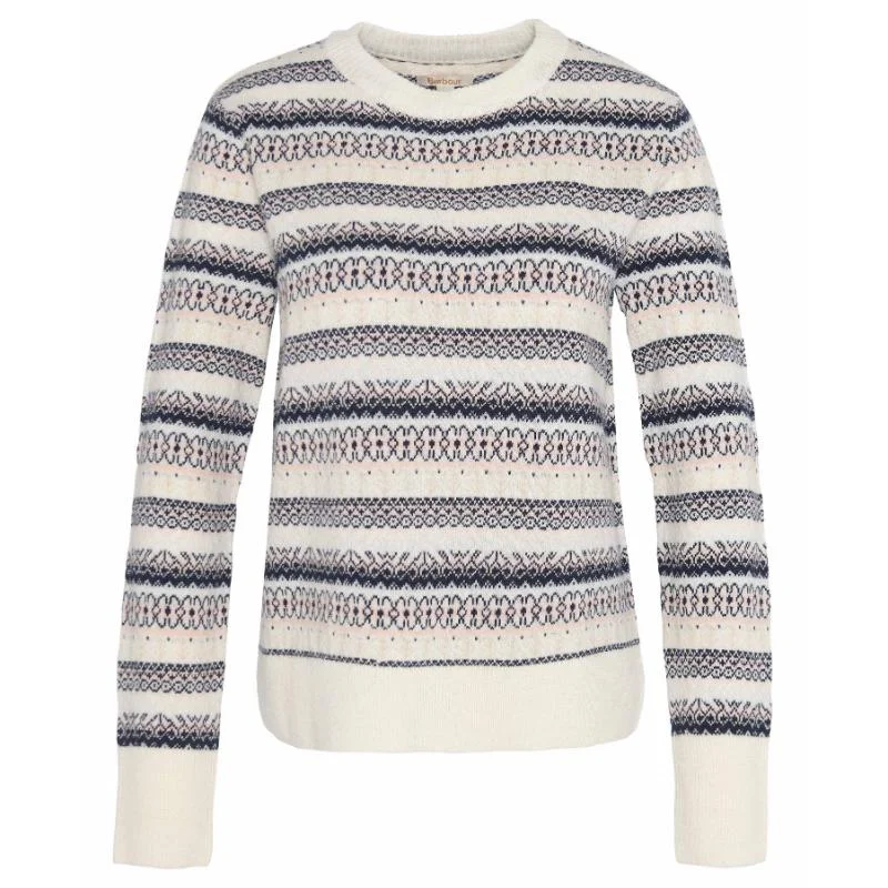 Barbour Peak Knitted Ladies Jumper - Multi Turtle Neck Boat Neck Asymmetrical Neck
