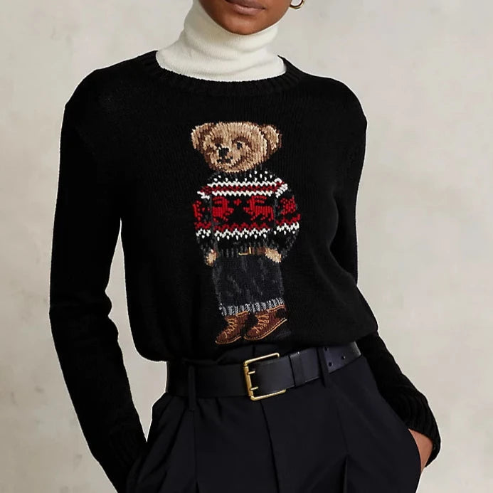 Premium Fair Isle Polo Bear  Jumper Modern Contemporary Chic