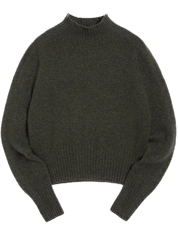 YMC Bryter Knit Jumper Olive Striped Floral Plaid