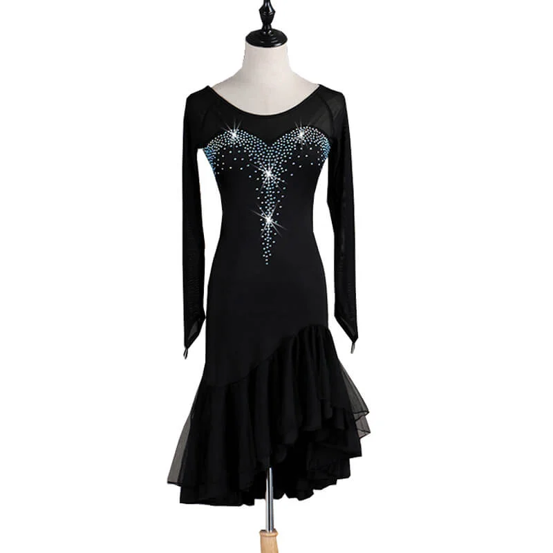 3/4 Length Sleeve Asymmetric Knee-Length Dress