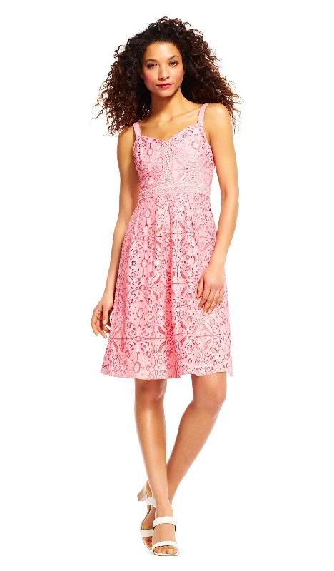 Adrianna Papell - Lace V-neck A-line Cocktail Dress AP1D100817SC