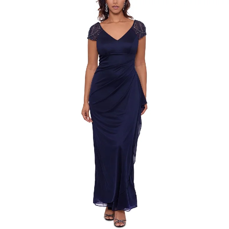 Womens Embellished Full-Length Evening Dress