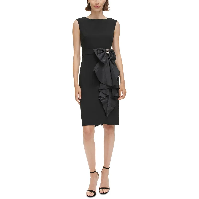 Womens Bow Bow Neck Sheath Dress