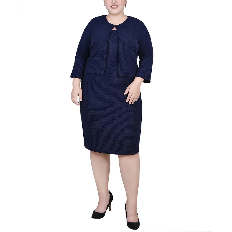 Plus Womens Knee-Length 2PC Two Piece Dress