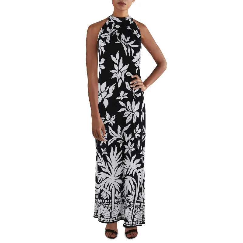 Womens Side Slits Long Halter Dress