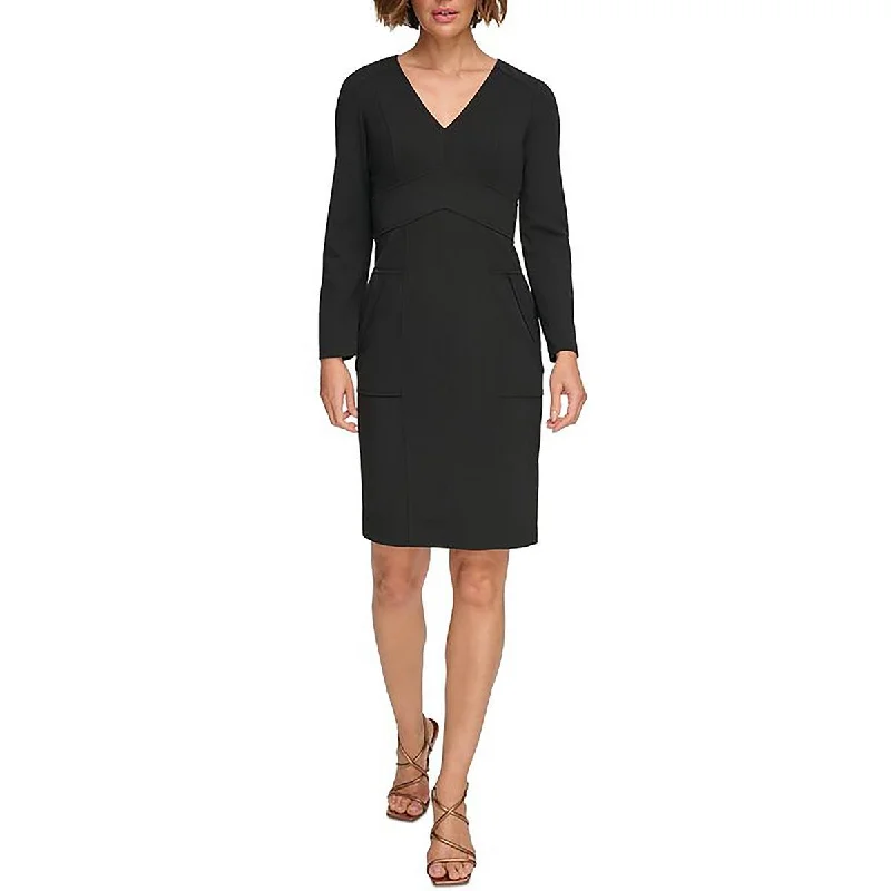 Womens Sheath V-Neck Sheath Dress