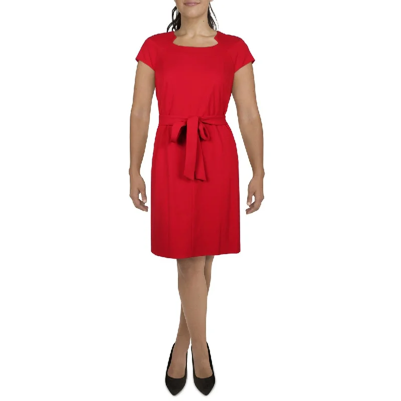 Womens Square Neck Knee-Length Wear To Work Dress