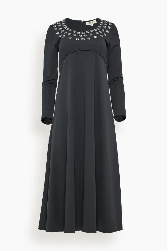 Caryl Beaded Dress in Black