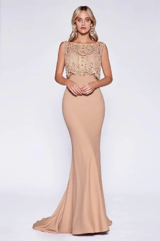Cinderella Divine - SL767 Lace Popover Evening Dress