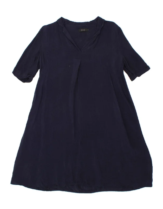 COS Womens Oversized A-Line Dress EU 36 Small Navy Blue Cupro