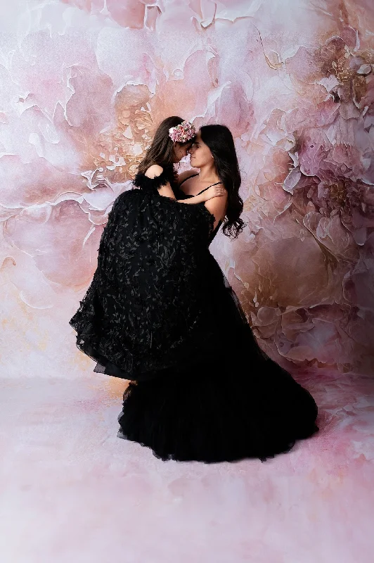 "Heavenly" Black Couture Rental Gown | Floor-Length Dress for Adult Sizes 0 to 10