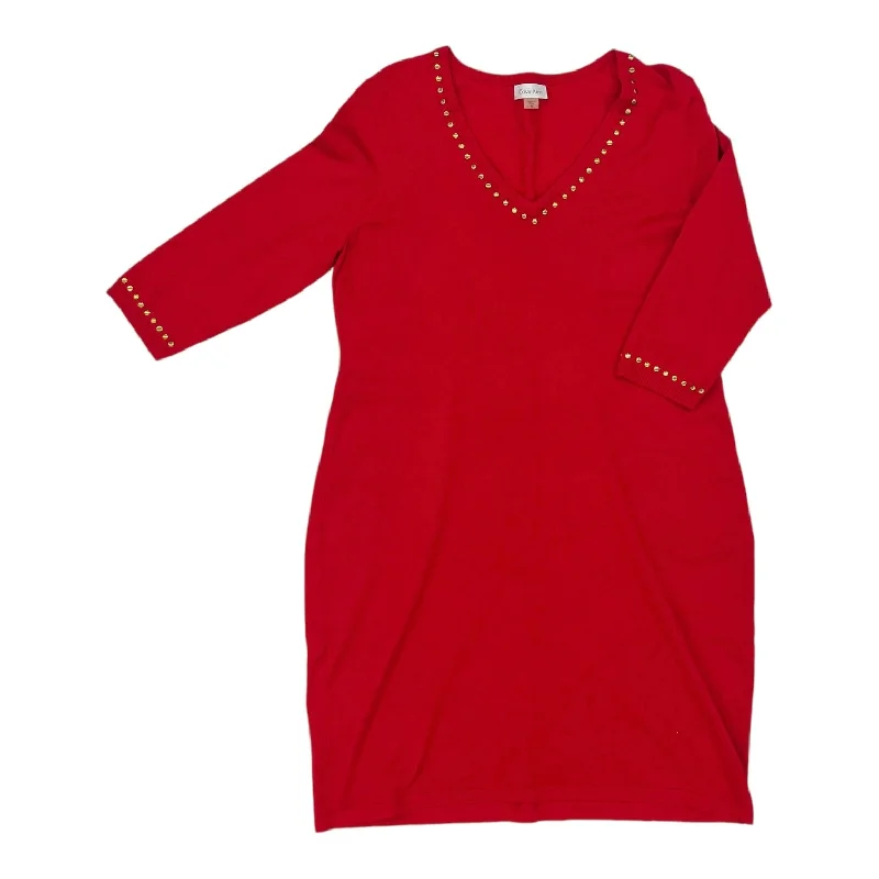 Dress Sweater By Calvin Klein In Red, Size:Xl