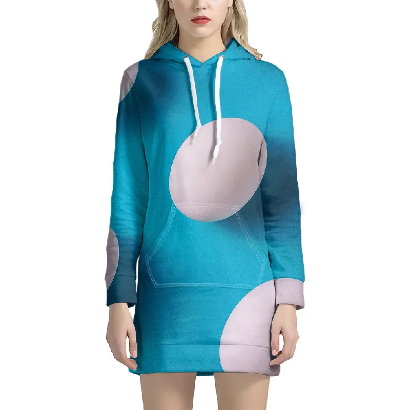 Eggs Pattern Print Pullover Hoodie Dress
