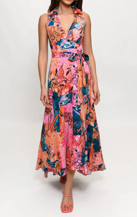 Hutch Vela Dress - Vibrant Boho Botanical