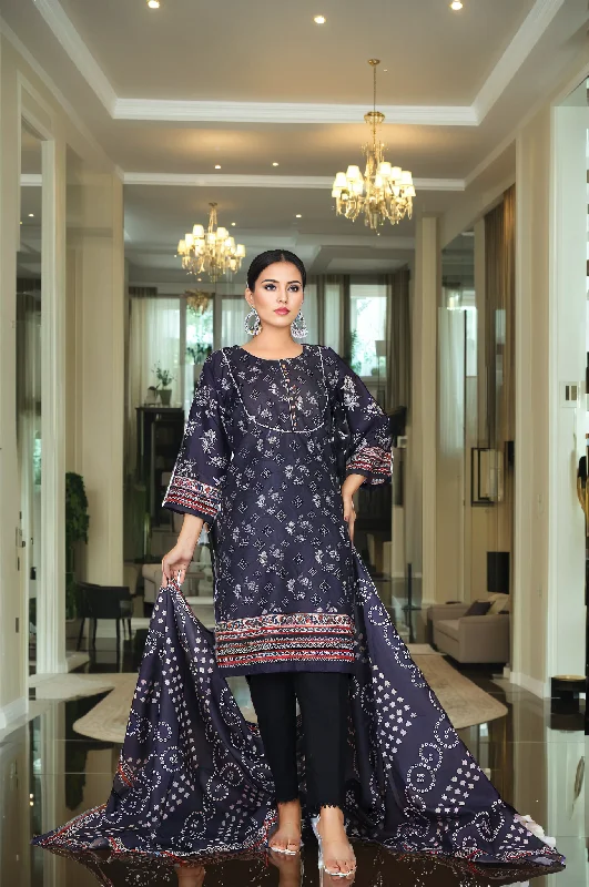 IshDeena Pakistani Dresses for Women Ready to Wear Printed Lawn Kameez Ladies Suit With Printed Silk Dupatta - 3 Piece