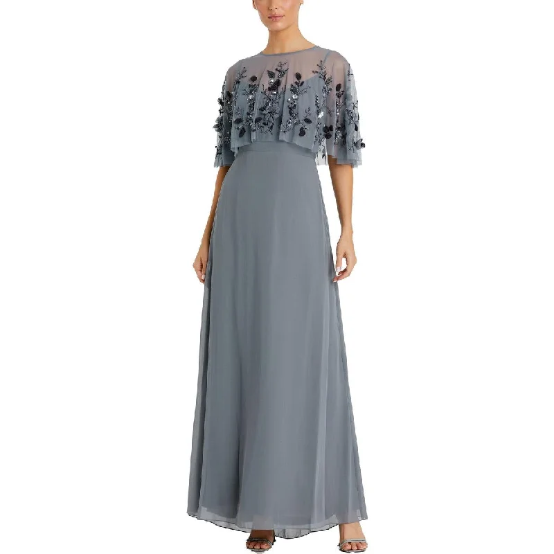 Mac Duggal Womens Chiffon Formal Evening Dress