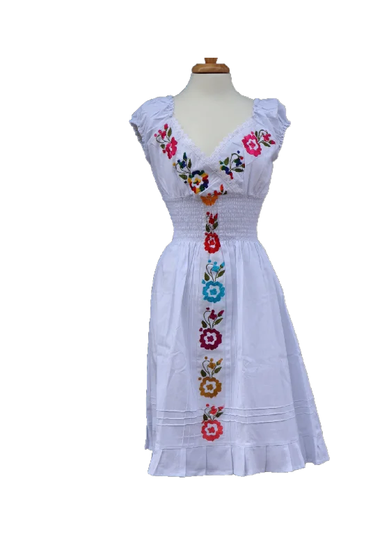 Mexican Embroidered Dress 100% Cotton