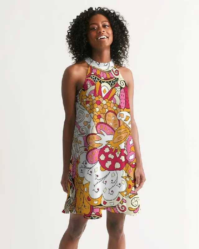 Pela Halter Flare Dress