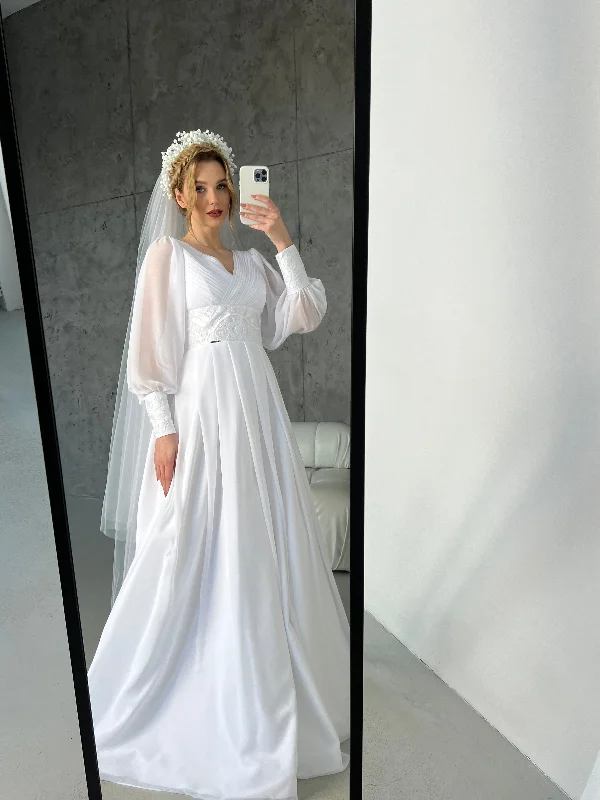 Petunia dress (white on white embroidery)