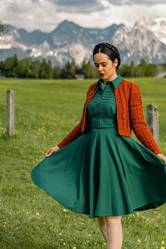 Sammy Bottle Green Linen Dress