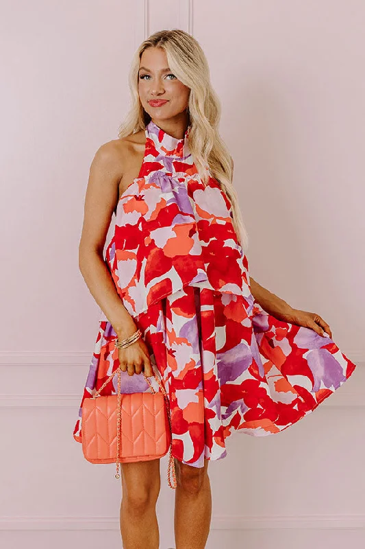 Santorini Seashells Dress In Red