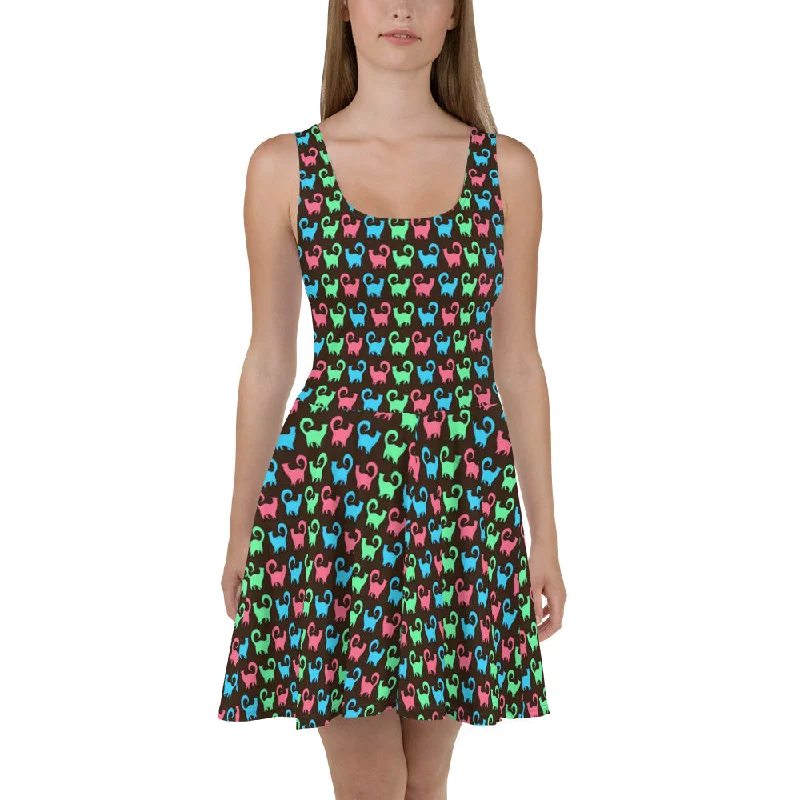Snobby Cats Scatter designer Skater Dress by John A. Conroy