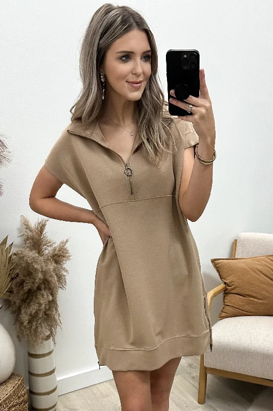 "Zip It" Dress (Mocha)