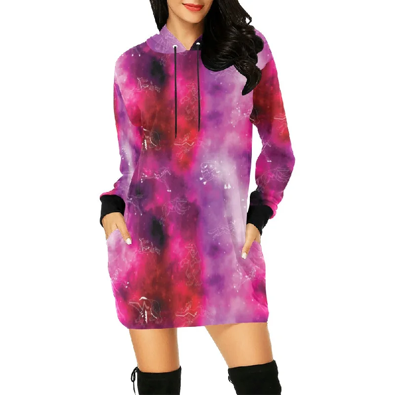 Animal Ancestors 8 Gaseous Clouds Pink and Red Hoodie Dress Hoodie with Camouflage Military Edgy Animal Ancestors 8 Gaseous Clouds Pink and Red Hoodie Dress Hoodie with Camouflage Military Edgy