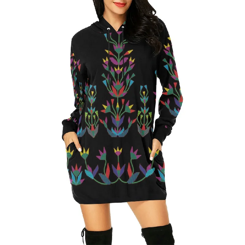 Dakota Diamond Memories (Black) Hoodie Dress Hoodie with Rolled Sleeves Casual Relaxed Dakota Diamond Memories (Black) Hoodie Dress Hoodie with Rolled Sleeves Casual Relaxed