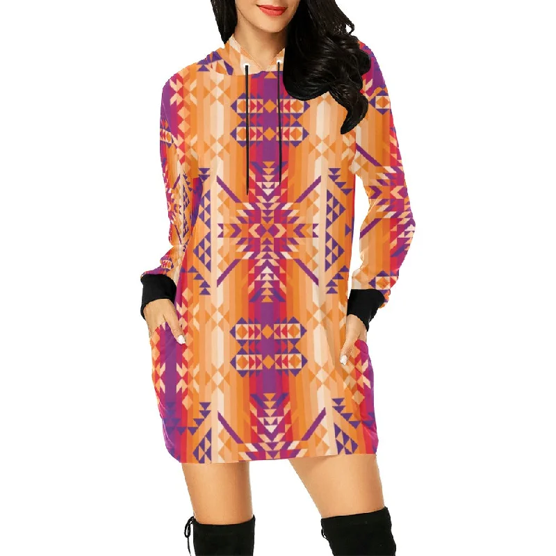 Desert Geo Hoodie Dress Hoodie Crop Top Short Trendy