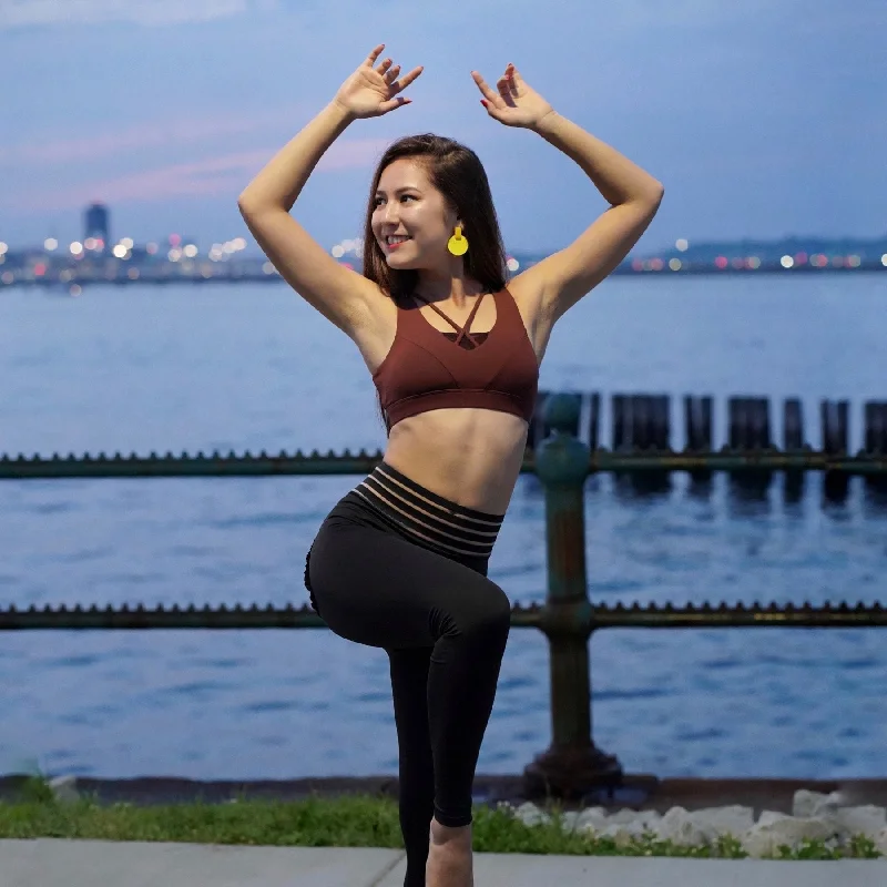 Malani -- Waistline Yoga Pants With Pockets -- Black Casual Lounge Pants