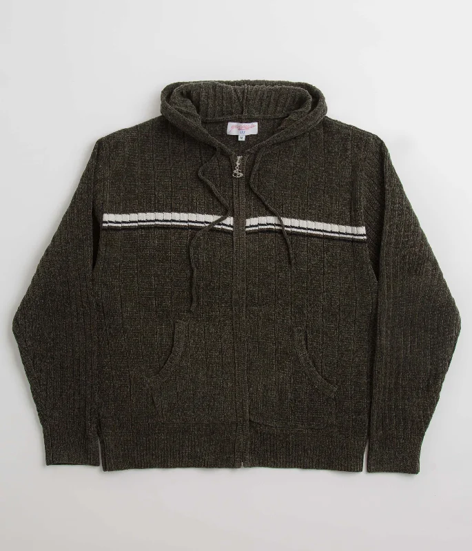 Yardsale Phantasy Chenille Hoodie - Green Hoodie with Cropped Fit Short Trendy