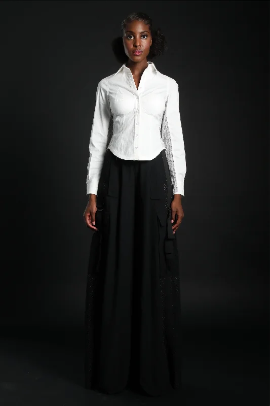 In Earnest Palazzo Cargo Pants Relaxed Casual Leggings
