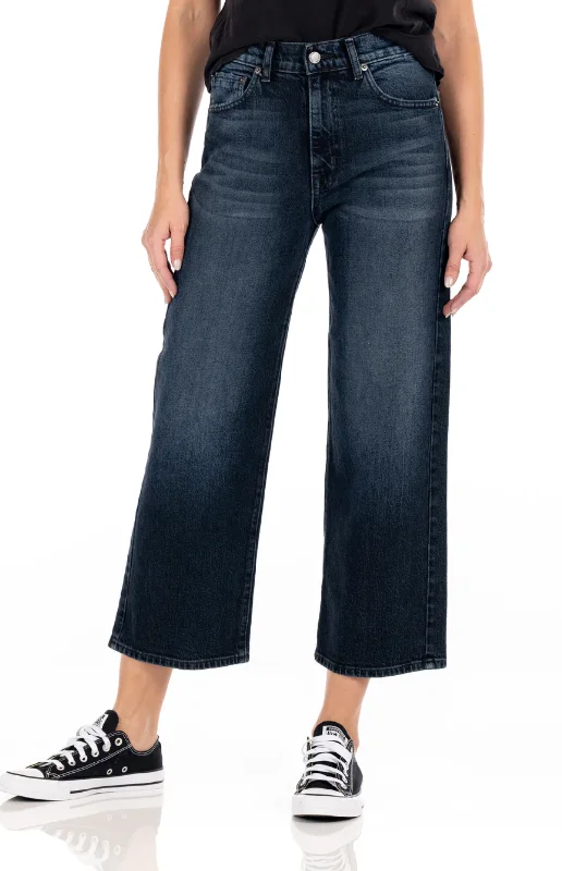 SAVANNAH WIDE LEG JEAN IN HARTFORD Classic Black Denim Jeans