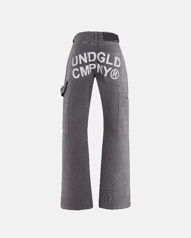 (W) Basics Carpenter Jean Smoked Gray Trendy Wide-Legged High-Waist Jeans