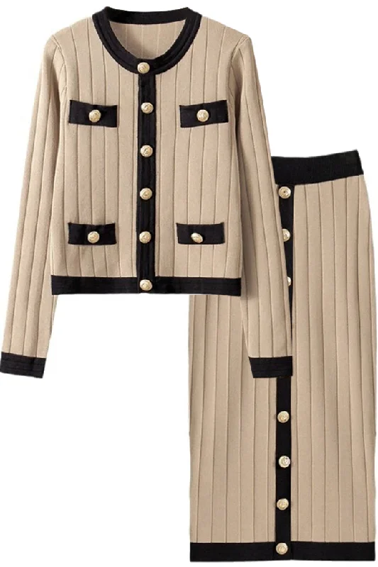Salina Knitted Jacket and Skirt Set modal blend skirt