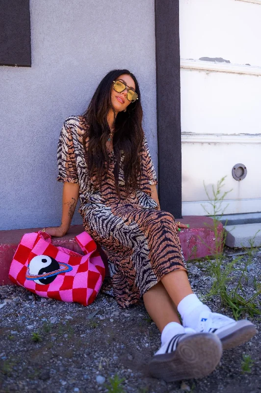 Ćest la Vie Plissé Skirt Set in Go Get 'Em Tiger wool skirt sturdy