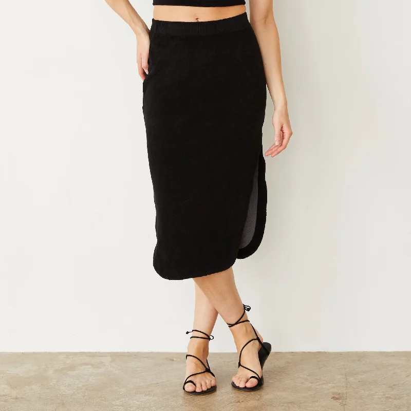 Terry Cloth Midi Skirt leather skirt bold