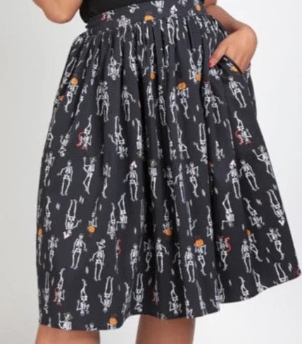 Vintage Halloween Skeleton Boo-Gie Swing Skirt lightweight skirt design